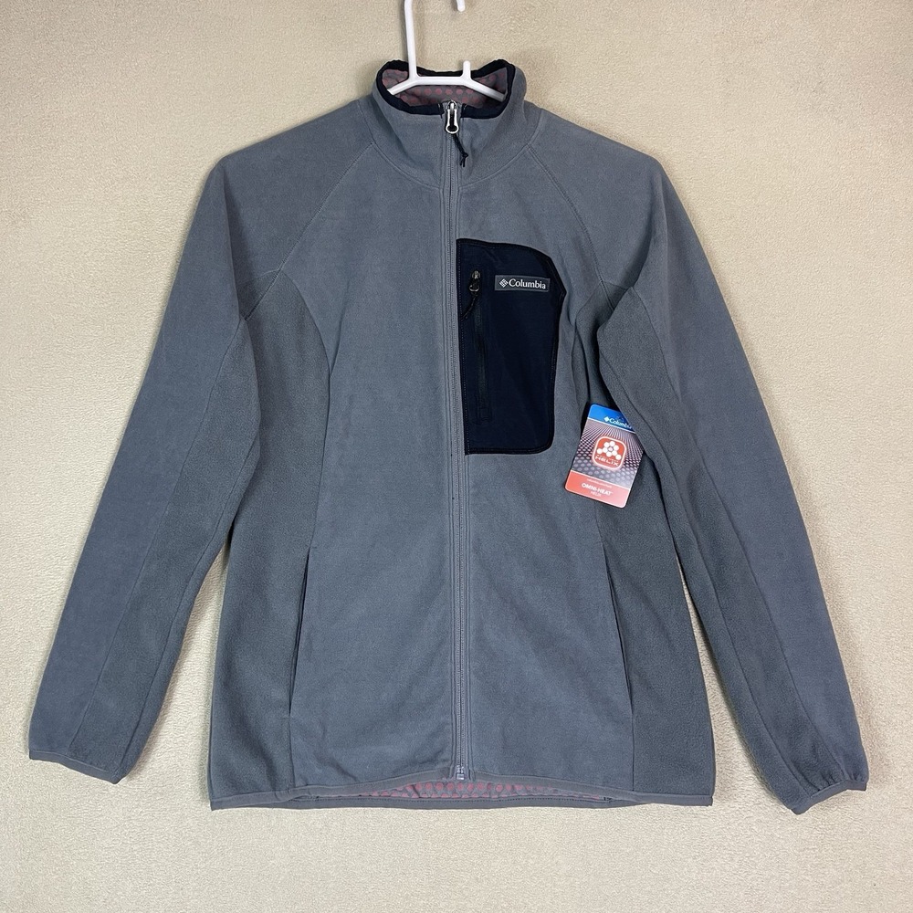Columbia Jacket Womens S Outdoor Tracks Gray Full Zip Fleece NEW